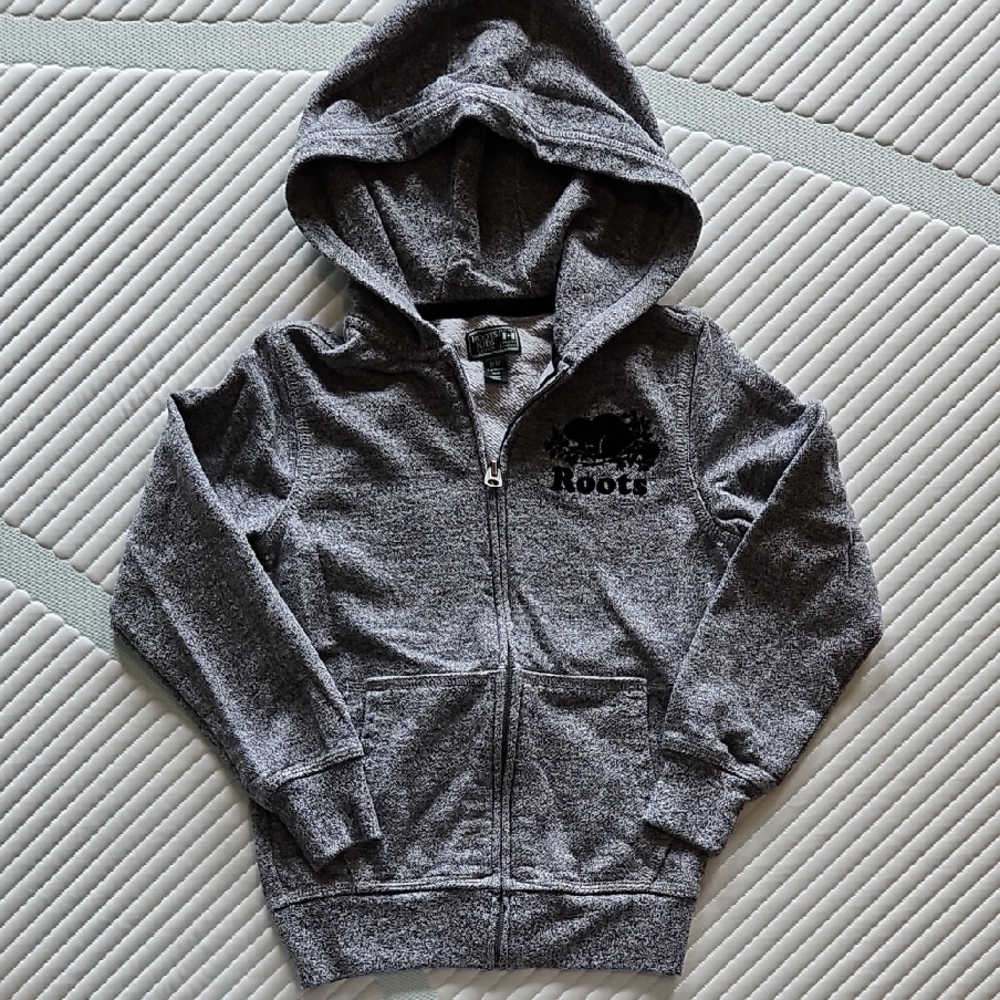 Roots Kids Charcoal Zip-Up Hoodie, Size MED
